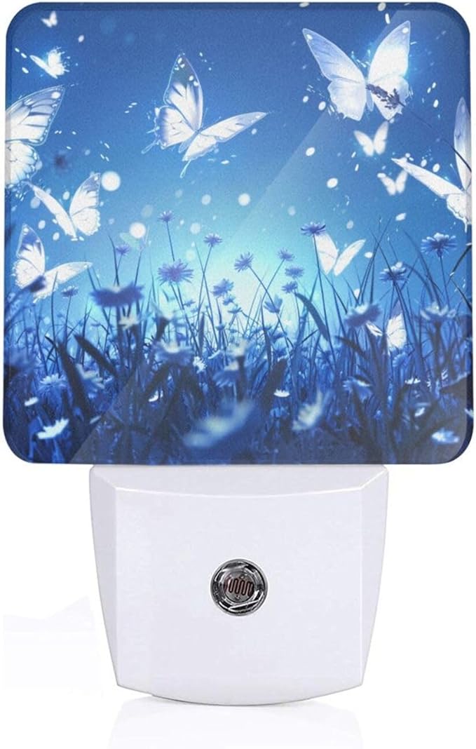 Led Night Light, Night Garden Butterfly Decorative Plug in Nightlights,with Smart Auto Dusk to Dawn Night Light for Bedroom, Kitchen, Nursery, Bathroom