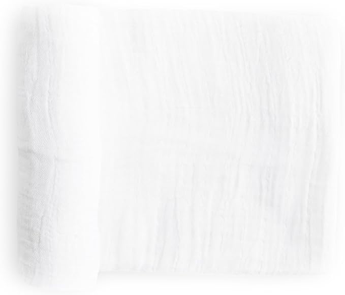 Little Unicorn - Cotton Muslin Swaddle Blanket | Single | 100% Cotton | Super Soft | Newborns and Infants | 47" x 47" | Unisex (White)