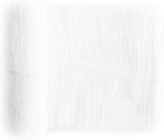 Little Unicorn - Cotton Muslin Swaddle Blanket | Single | 100% Cotton | Super Soft | Newborns and Infants | 47" x 47" | Unisex (White)