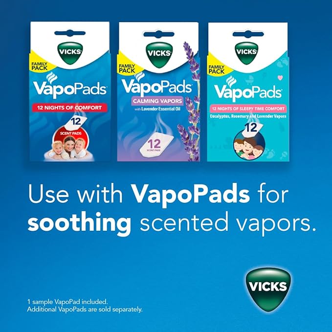 Vicks Cool Mist Humidifier with UV light. Evaporative Humidifier auto-adjusts to room humidity without over humidification. For Kids Bedrooms, Baby Rooms, and More. Use with Vicks VapoPads.
