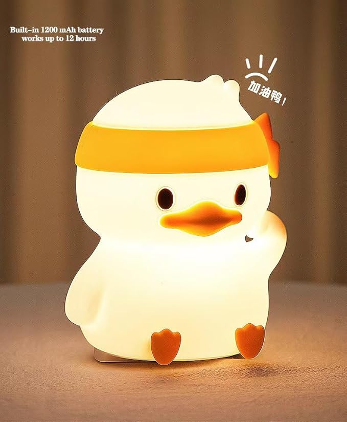 Cute Kids Night Light Night Lamp Night Lights for Kids Bedroom Toddler Baby Portable Silicone Battery Led Nightlight Nursery(Duck)