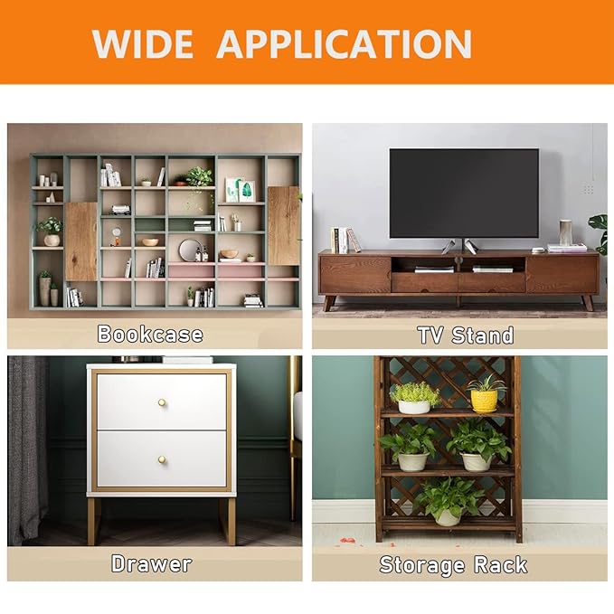 Furniture Anchors 4 Pack,Aesthetic & Invisible Once Installed,Secure 600 lbs Bookcase Dresser to Wall,Anti-Tip Furniture Safety Anchor to Childproof and Babyproof Your Home (Black)