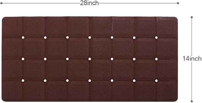 Foldable Non Slip Silicon Bath Mat Bathtub mat no Suction Cups for Textured Tub and Reglazed Tub (Chocolate, 28-inch x 14-inch)
