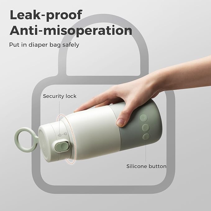 BOLOLO Portable Bottle Warmer for Travel, Super Fast Charging, Instant Breastmilk, Formula, Water, Milk Warmer with 10 Ounces Big Capacity, Baby Flask for Vehicle,car,Airplane Journey