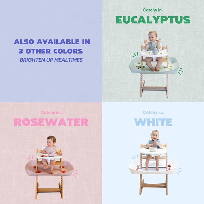 CATCHY -Food Catcher-Compatible with Stokke Tripp Trapp High Chair +11 Other High Chairs-Highchair Sold Separately-Baby & Toddler Food & Mess Catcher-Premium Linen Inspired -Under High Chair Accessory
