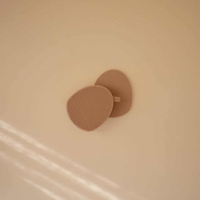 mushie Baby Bath Cradle Cap Brush | Soft Silicone Bristles for Dry Skin, Eczema, & Cradle Cap Treatment | 2-Pack (Natural/Cambridge Blue)