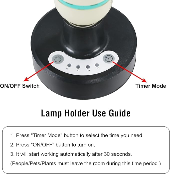 36Watts UV Sanitizer Lamp 2pack 72w with Remote Control Powerful UVC Light with E26 Base for Basement/Bedroom/Kitchen/Office/Storehouse/Car, 3-Gear Timer 110V Ozone Free