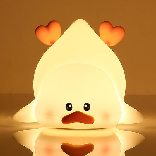 LOVERUIS Cute Night Light for Kids Duck Night-Light Baby Girl Squishy NightLight 1/3 Hour Timer Ducks Light Dimmable Nursery Lamp Colorful Nightlight Gift for Kid Toddler Kawaii Bedroom