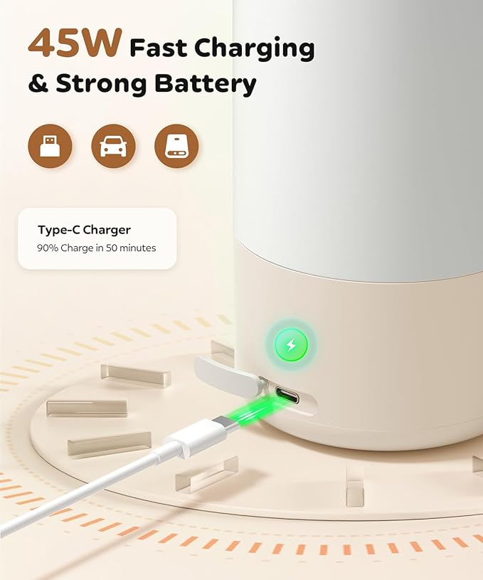 Portable Bottle Warmer for Travel, Milk Warmer for Breast Milk Formula & Water with Fast Heating & Smart Temperature Control,17oz Large Capacity