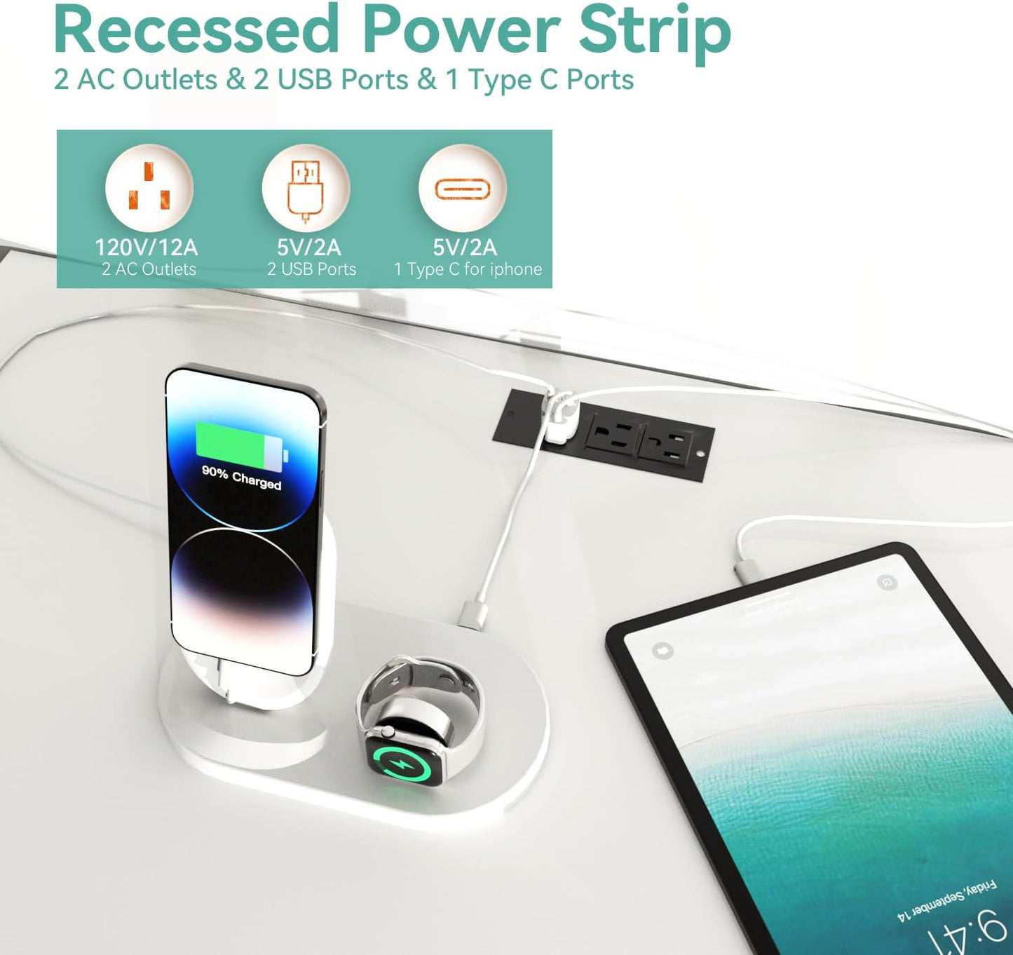 Dresser with Power Outlets Wooden 4 Drawer Dresser with USB and Type C Port Chest of Drawers for Bedroom Tall White Organizer Storage for Living Room Hallway Closet