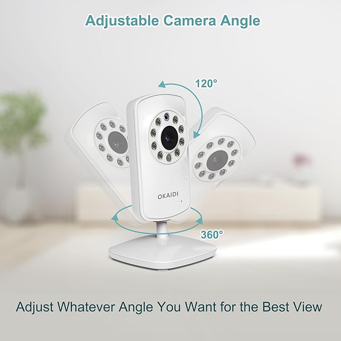 OKAIDI Video Baby Monitor with Camera and Audio, 2.4'' Portable Travel Baby Monitor No WiFi, Infrared Night Vision, VOX Mode, 1000ft Long Range, Ideal for Baby/Pet/Elderly