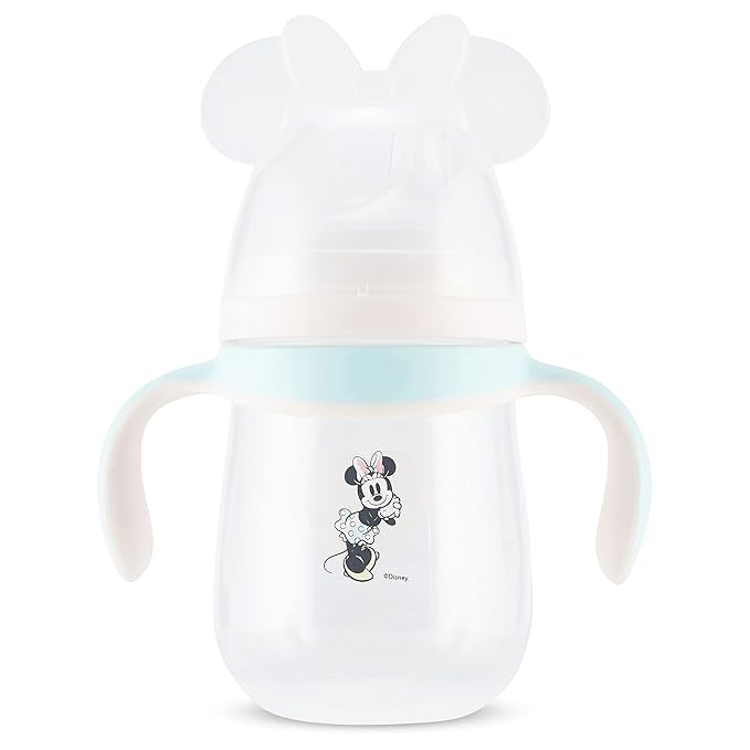 Disney Sippy Cups for Toddlers, Learner Sippy Cups for Kids with Pacifier, BPA-Free Trainer Cup with Handles, Leak-Proof Minnie Mouse and Mickey Mouse Sippy Cups, Perfect Unisex Gift for Children