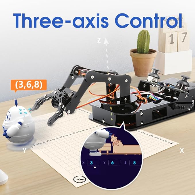 ACEBOTT 4 DOF ESP32 Robotic Arm Kit for Kids 8-12, Robotics Kit App Remote Control Robot Toys Compatible with Arduino, STEM Educational DIY Robot Arm Kit Gift for Teenagers & Adults