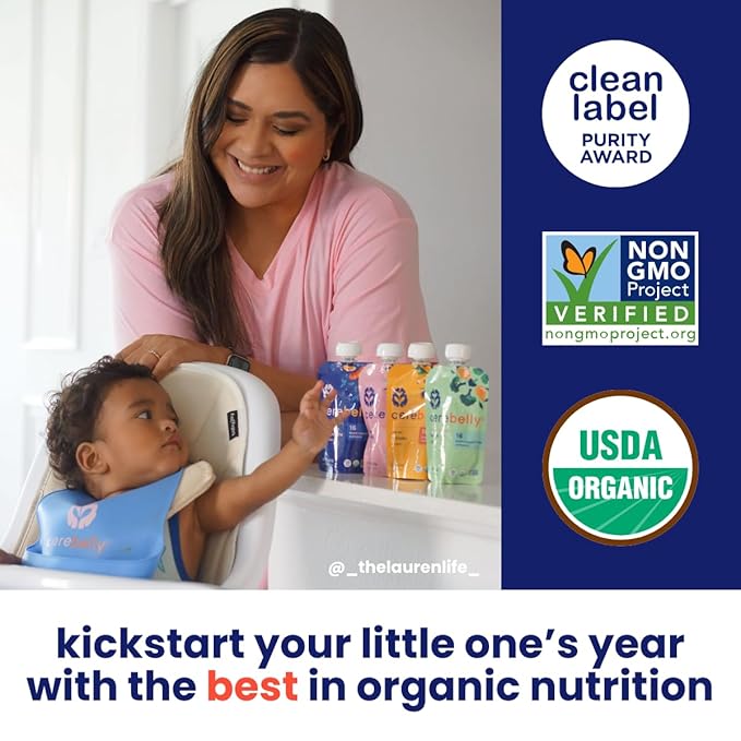 Cerebelly Organic Baby Food Pouches – Organic Broccoli Pear Pouch Protein, Healthy Fats, Non-Gmo Baby Food Meals 4 Ounce Bpa-Free Toddler Purees, 1 Count