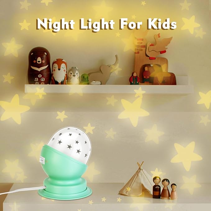 Star Night Light for Kids Girls Night Light Starry Night Light Projector Plug in with Timer,1 Pack,3000K,Green