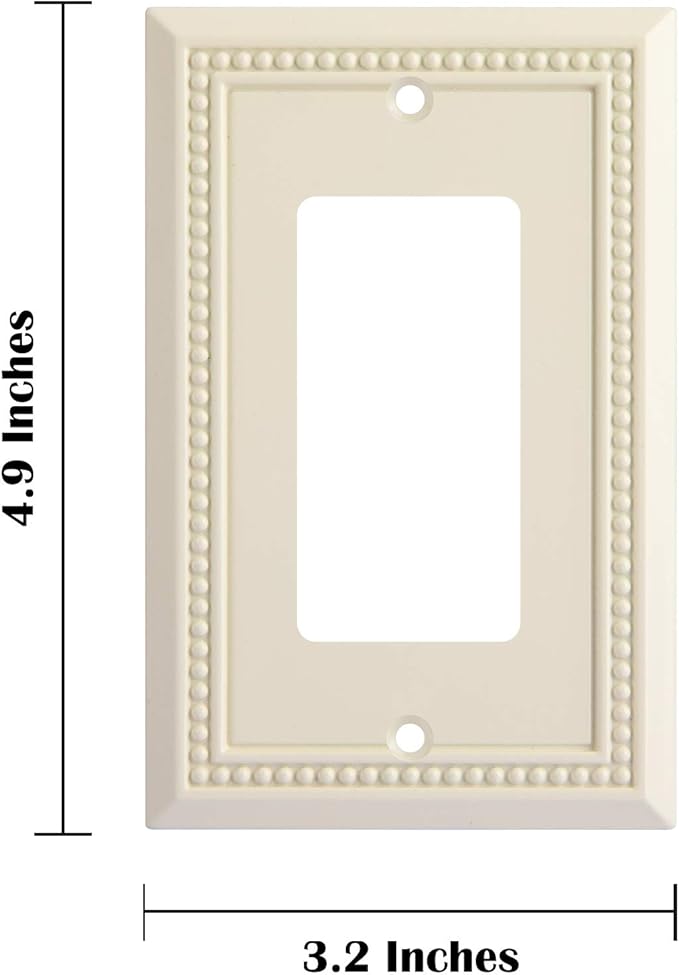 Henne Bery Sunken Pearls Heavy Duty Switch Plate/Wall Plate/Outlet Cover (Single Decorator 3PK, Light Almond)
