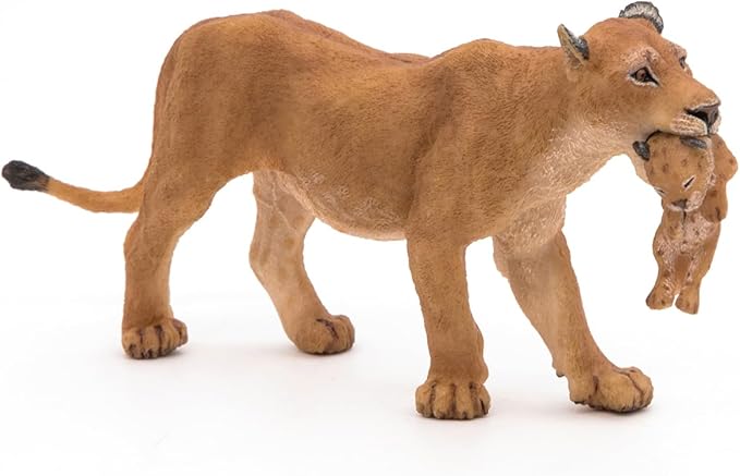 Papo Wild Animal Kingdom Figure, Lioness with Cub, Multicolor (50043) , 6.5cm