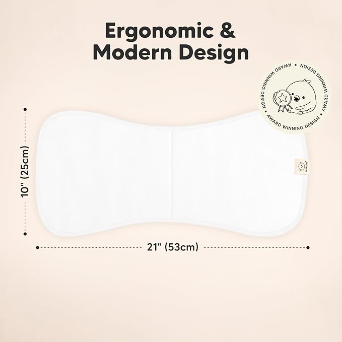 Organic Burp Cloths Baby Boy & Girl - 5-Pack Super Absorbent Cotton Burping Cloths for Babies, Soft & Plush Newborn Spit Up Rags, Infant Towels for Milk Spit Up, Unisex, Large 21" x 10" (Soft White)