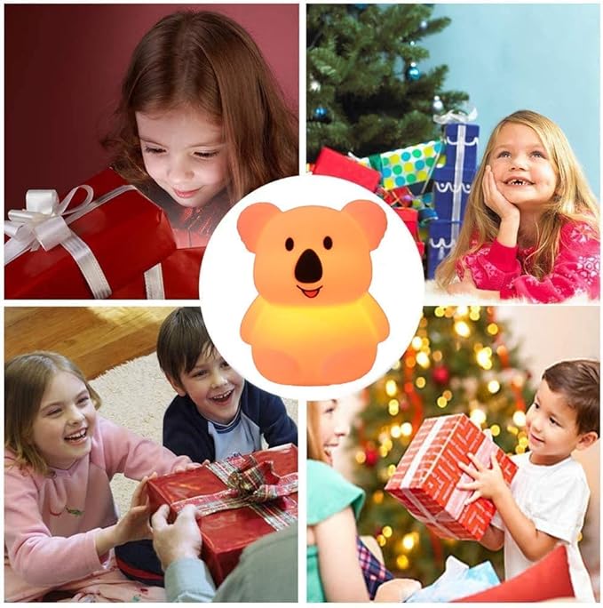 Night Light for Kids, Bedside Lamp for Children, Baby Nursery Lamp for Breastfeeding Safe, Break Resistant, Eye Caring, Adjustable Brightness & Color, Touch Control, Child Gift - Medium Koala