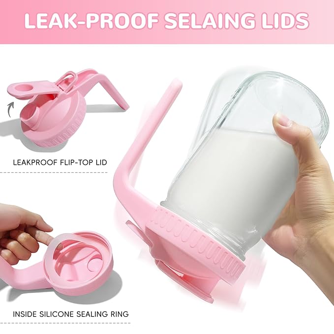 2 PACK Breast Milk Pitcher 32OZ Glass Breastmilk Pitcher with Lids Leak-proof Wide-mouth Storage Jars for Breastmilk, Resistant to Heat or Cold, Freezer-safe (Yellow)