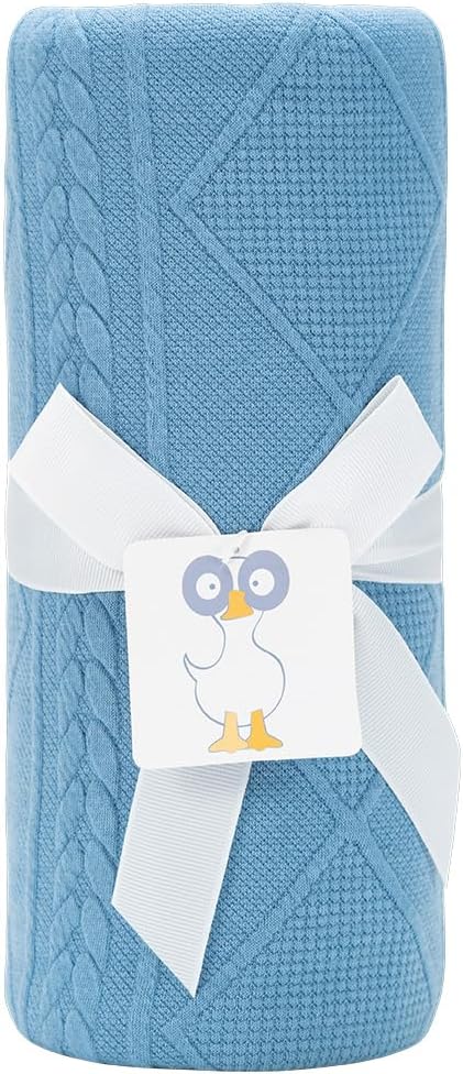 GooseWaddle Polyester Knit Baby Blanket - 30'' x 40'', Checkered Design, All Seasons, Soft Fabric, Unisex, 1 Count