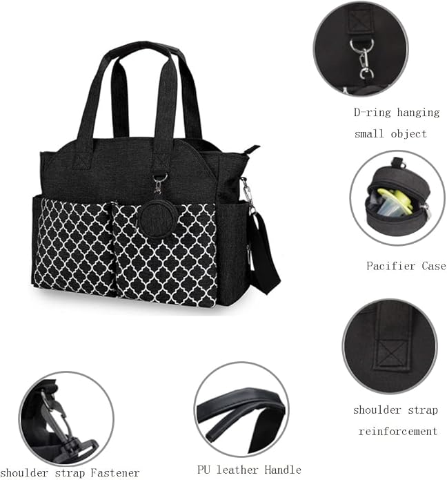 Lmbabter Diaper Bag Tote with Changing Station Upgrade Multi-Function Baby Bag with Adjustable Shoulder Strap