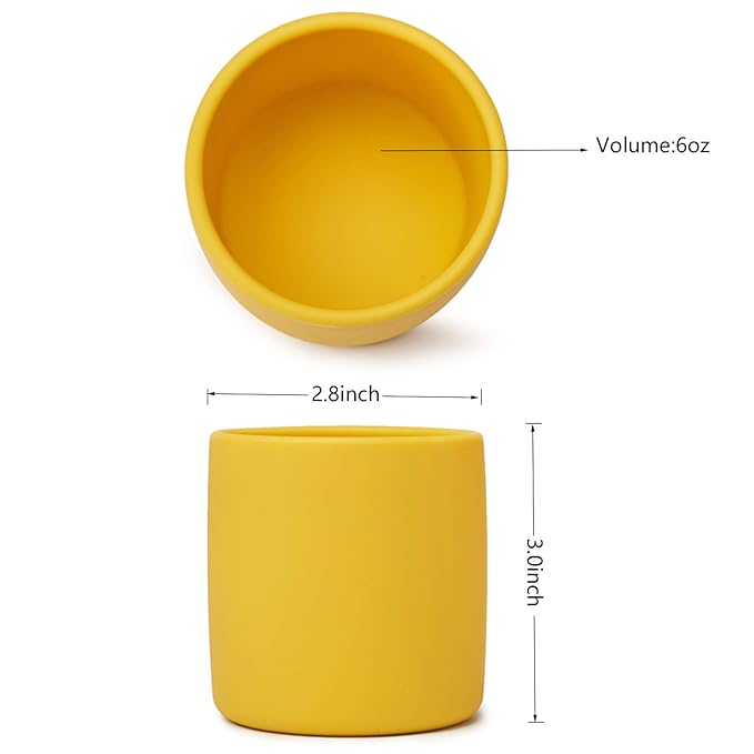 Silicone Toddler Cup 6 oz,Toddler Open Cups Study and Durable, for Baby Shower Gifts, Training Cups for Toddlers 1-3 years (Pink)