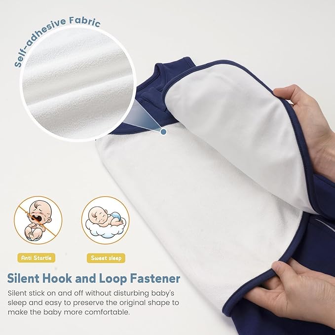 ZIGJOY Sleep Sack Swaddle 1.0 Tog Baby Wearable Blanket 100% Cotton Baby Swaddle Blanket for Newborns 6-12 Months Space&Blue