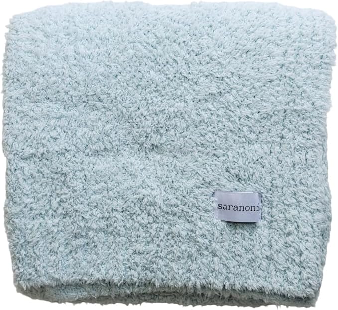 SARANONI Bamboni Luxury Baby Blanket | Cozy & Soft Plush Receiving Blankets | Perfect for Girls & Infant Baby Boy Blankets | Sky Blue - 30” x 40"