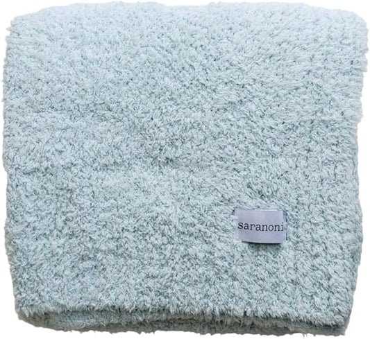 SARANONI Bamboni Luxury Baby Blanket | Cozy & Soft Plush Receiving Blankets | Perfect for Girls & Infant Baby Boy Blankets | Sky Blue - 30” x 40"