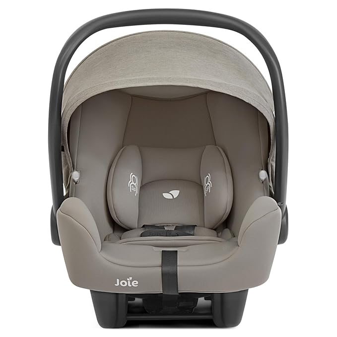 Joie Rue Lightweight Infant Car Seat & Anti-Rebound Base –Side-Impact Protection, 5-Point Harness, and UPF 50+ Canopy for Newborns and Infants (Dove)