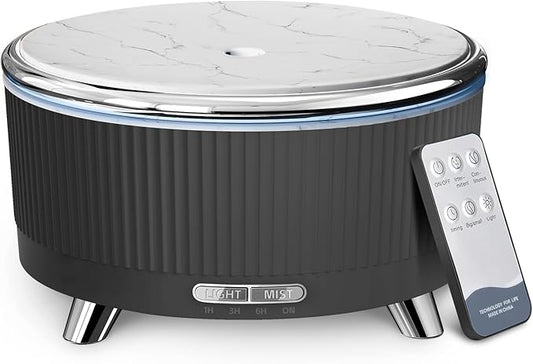 500ML Essential Oil Diffuser: Ultrasonic Aroma Diffuser with Remote Control for Spa Hotel Yoga Room - Humidifier for Bedroom with 7-Color Night Lights & Auto Shut-Off for Nursery/Women Home Relaxation