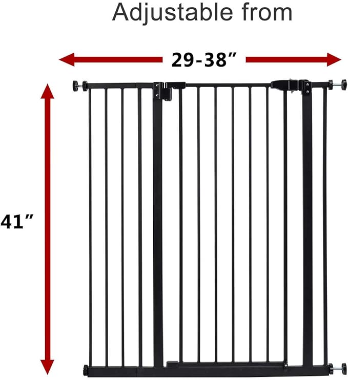 Kinfant 41" Extra Tall Baby Gate - 41 Inch Pet Gate Includes 6-Inch Extension Kit & Pressure Mount Kit, Auto Close Baby Gates for Toddler and Pet
