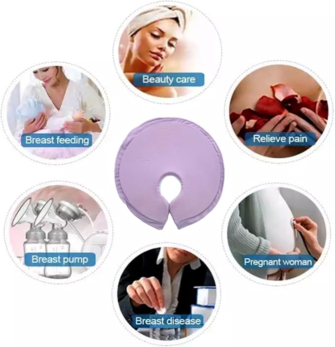 Reusable Breast Ice Packs, Breast Therapy Pack, Breastfeeding Essentials, for Breastfeeding Relief, Engorgement, Swelling Augmentation, Mastitis, Mastectomy Recovery, 2 Pack, Purple (Elastic Gel)