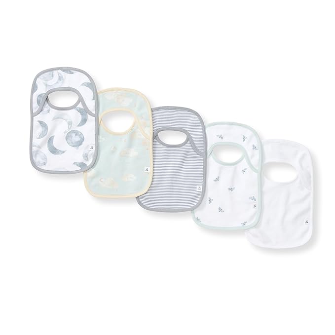 Burt's Bees Baby Organic Baby Bibs – 100% Cotton Newborn Infant Bibs for Baby Boys & Girls