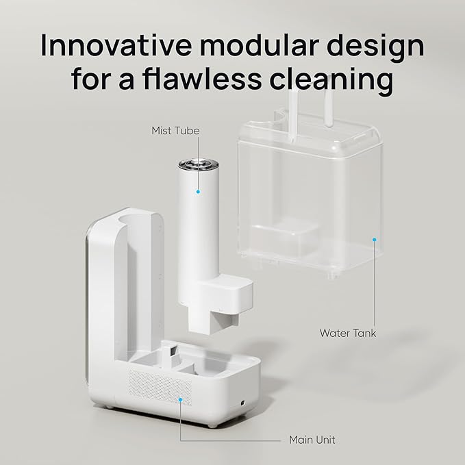 Dreo Humidifiers for Bedroom, Top-filled Smart Quiet Cool Mist Humidifier for Large Room, 50 Hours Runtime for Home, Indoor Plants, Oil Diffuser & Nightlight for Baby Nusery, 5L, with Alexa/Google