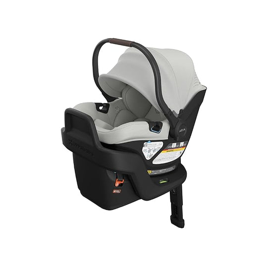 UPPAbaby Aria V2 Lightweight Infant Car Seat - Just Under 6 lbs - Base with Load Leg + Infant Insert + All-Weather FootCover Included - Direct Stroller Attachment - Savannah (Pearl Grey Mélange)