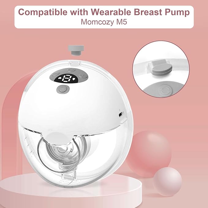 10PCS Replacement Spout Cap Compatible with Momcozy M5 Wearable Breastpump Gray, Pouring Spout Cap Pump Parts Fit for M5, Dustproof, Keep Clean, Prevents Leaks Silicone Spout Cover Breastpump Parts