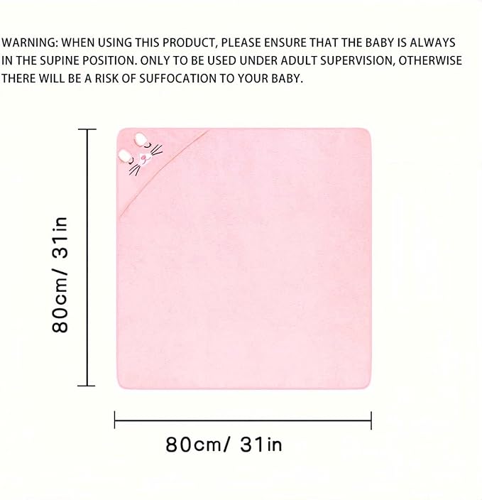 2 Pcs Baby Hooded Towels,31 x 31 in Baby Washcloths, Infant Super Soft Baby Bath Towels with Hood for Toddlers1-3,Highly Absorbent Viscose Hooded Towel for Boys, Girls, Newborn Essentials