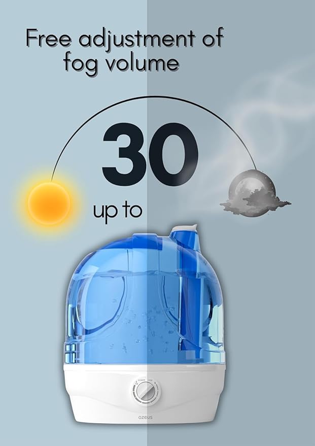 Humidifiers for Bedroom, 2.8L Ultrasonic Cool Mist Humidifiers for Home Baby Nursery & Plants, Quiet Top Fill Air Humidifier Lasts Up to 30 Hours, Auto Shut-Off (BPA-Free)