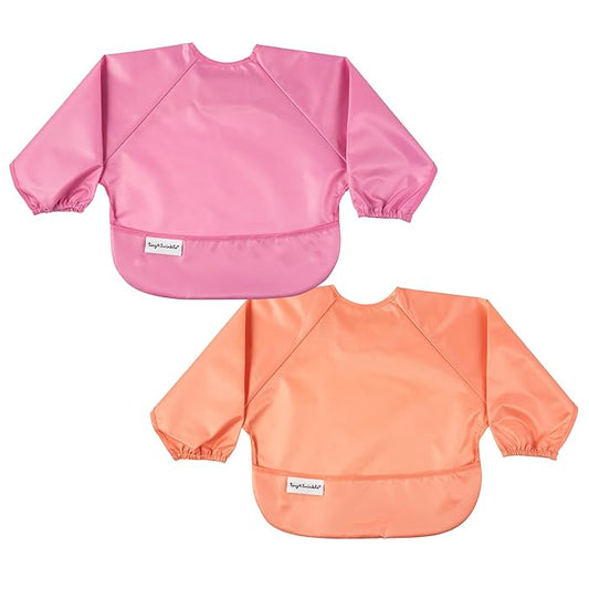 Tiny Twinkle Long Sleeve Bib for Babies & Toddlers – 2 Pack Waterproof Smock Bibs for Eating – Machine Washable & Mess-Proof, Baby Feeding Essential & Shower Must-Have (Sweet Treat,6–24M)