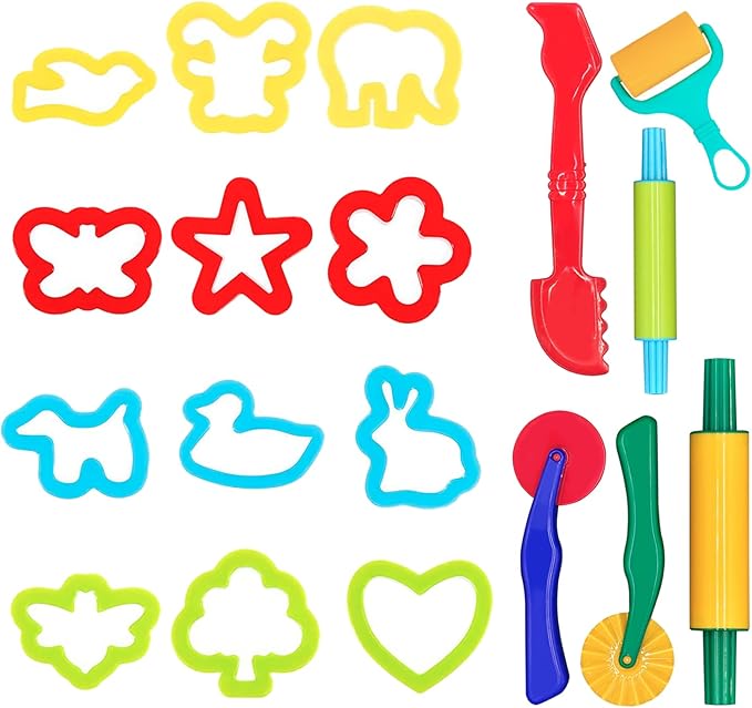 DIMROM Clay and Play Dough Tools Six Piece Set - Ages 3 & Up (18pcs)