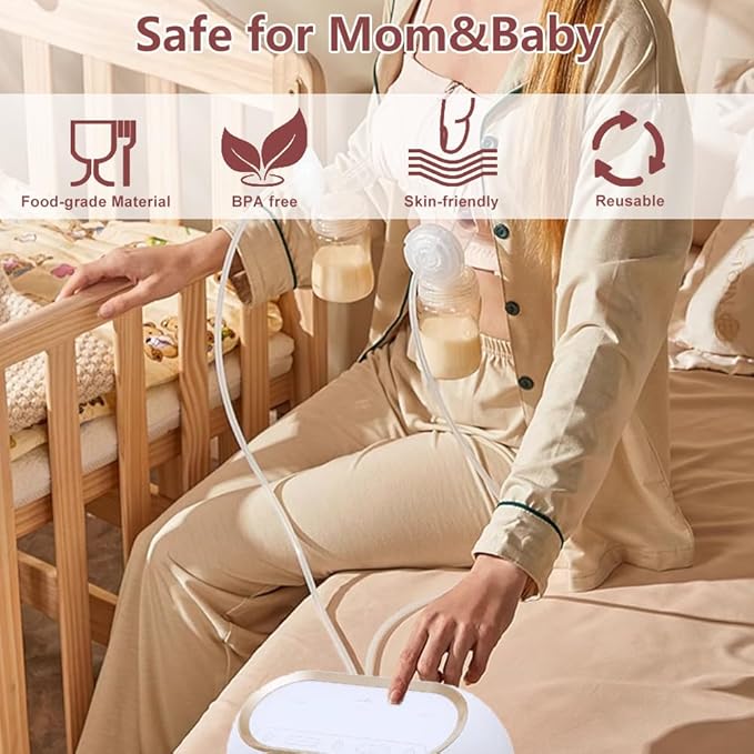 Full Breast Pump Parts with 30mm Oval Soft Rim Flanges and Wide-Mouth Base Connector for Spectra S2 S1 9 Plus SG, Medela, Lansinoh Pumps, Include Flange, Valve, Backflow Protector, Tubing and Bottle