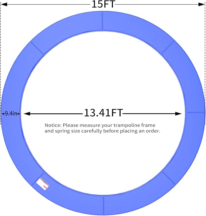 16FT/15FT/14FT/12FT/10FT Trampoline Safety Pad Replacement, Round Trampoline Spring Protection Cover, Fits 16FT/15FT/14FT/12FT/10FT Frames, Water-Resistant Trampoline Accessories