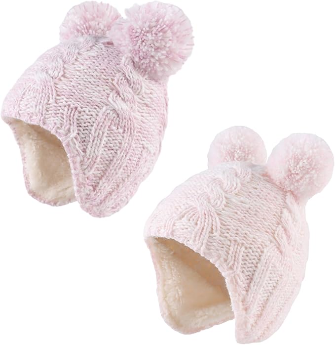 Zsedrut Winter Baby Boy Hats Pompom Baby Beanie for Girls Fleece Newborn Infant Toddler Beanie