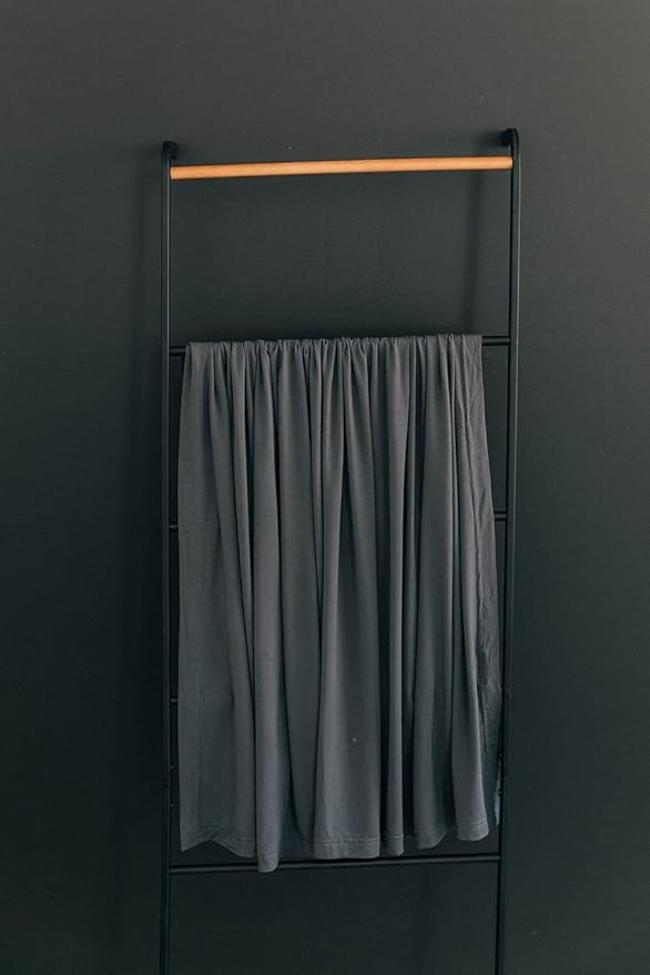 Mebie Baby Charcoal Stretch Swaddle, Modern and Neutral Swaddle Blanket for Baby Girl, Soft Baby Blankets, Newborn Swaddle Blanket, 0-3 Month, Comfy Wrap, Baby Essentials & Gifts (47" x 47")