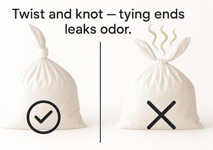 BOS, Odor-Sealing Dirty Diaper Trash Bags - Scent & Smell Free (Color: Cream Yellow) (Pack of 2)