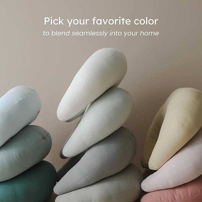 snuggle me Organic Nursing Pillow (New 2025 Design) | Bottle & Breastfeeding Pillow with Organic Cotton Cover & Fiberfill, Machine Washable Feeding Pillow, Newborn Essentials Must Haves (Stone) - v2