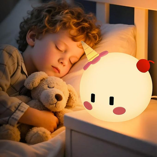 Monster Night Light for Kids, Silicone Touch Night Light for Baby Nursery, Voice-3-Level Warm Light Adjustment Portable Nursing Room Light, Rechargeable Nightlight for Girls and Boys Bedside Gift