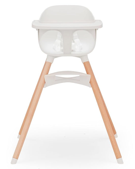 Lalo The Chair Convertible 3-in-1 High Chair for Babies & Toddlers, Dishwasher Safe Tray, Adjustable Footrest, Coconut